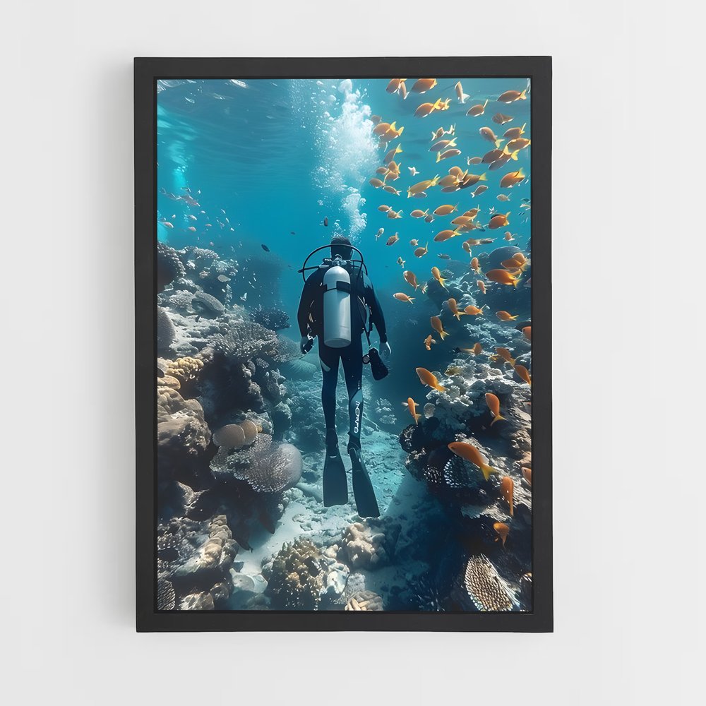 Poster World de aquatics plongeur – affiche Plongeon depuis une plateforme (vue 2)